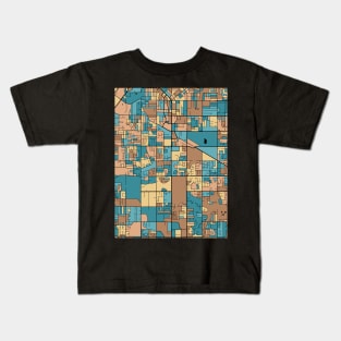 Surrey Map Pattern in Mid Century Pastel Kids T-Shirt